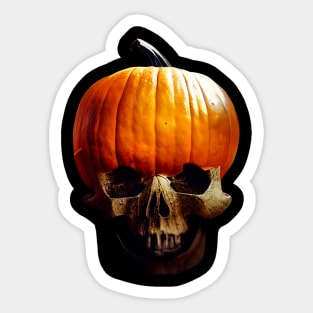 Scary Halloween Pumpkin Art Sticker